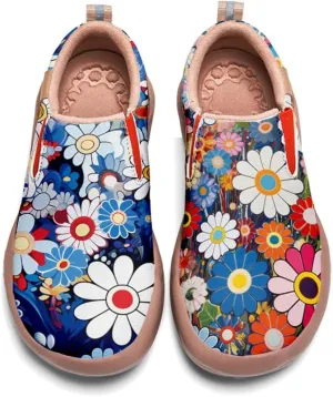 Kids Shoes Boys Girls Slip On Loafers Lightweight Soft Sole Sneaker Smiling Colorful Sunflower