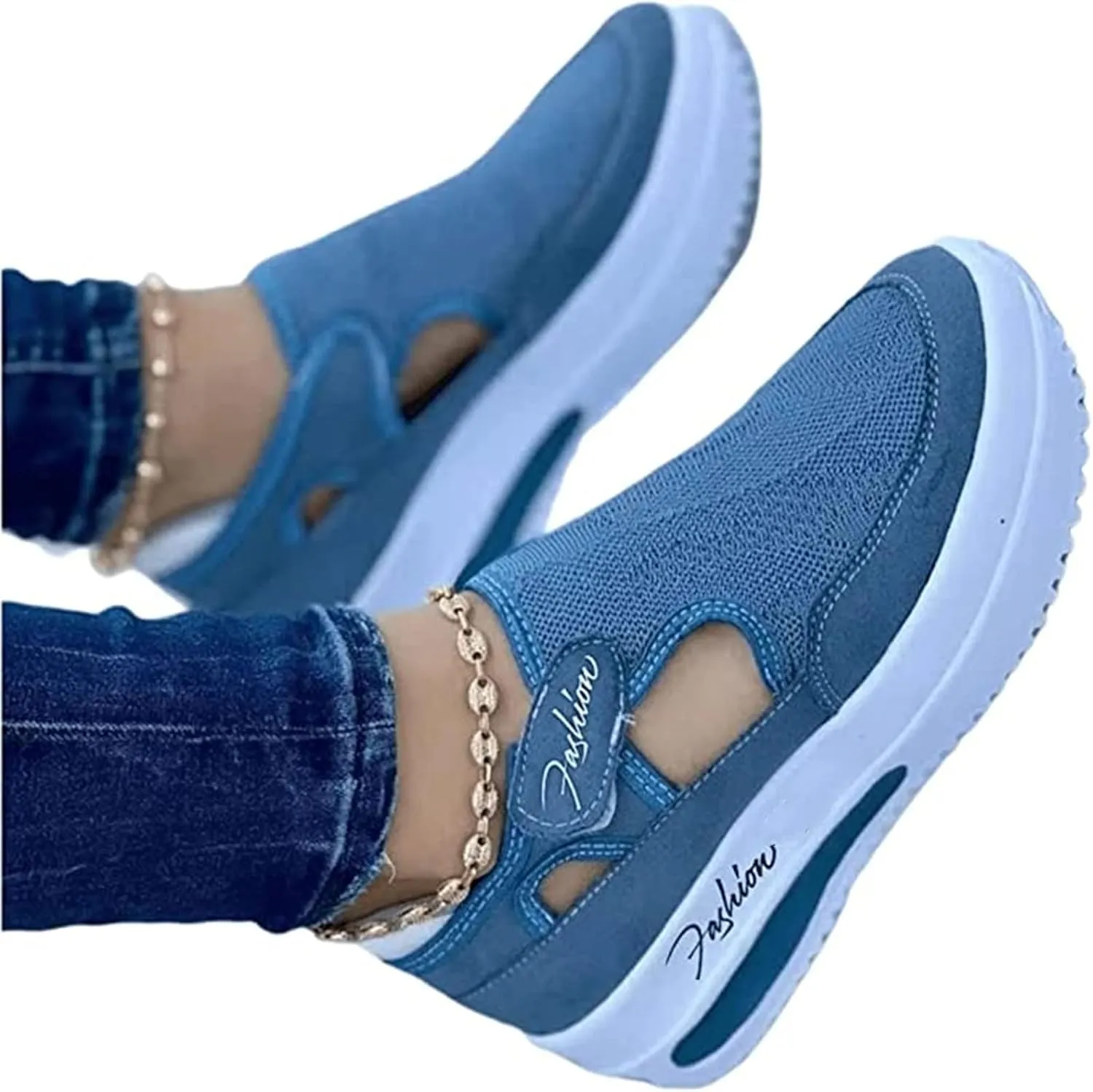 Ladmiple Shoes For Women Sneakers Trendy Slip on Canvas Walking Shoes Fashion Casual Summer Comfortable Flats Loafers