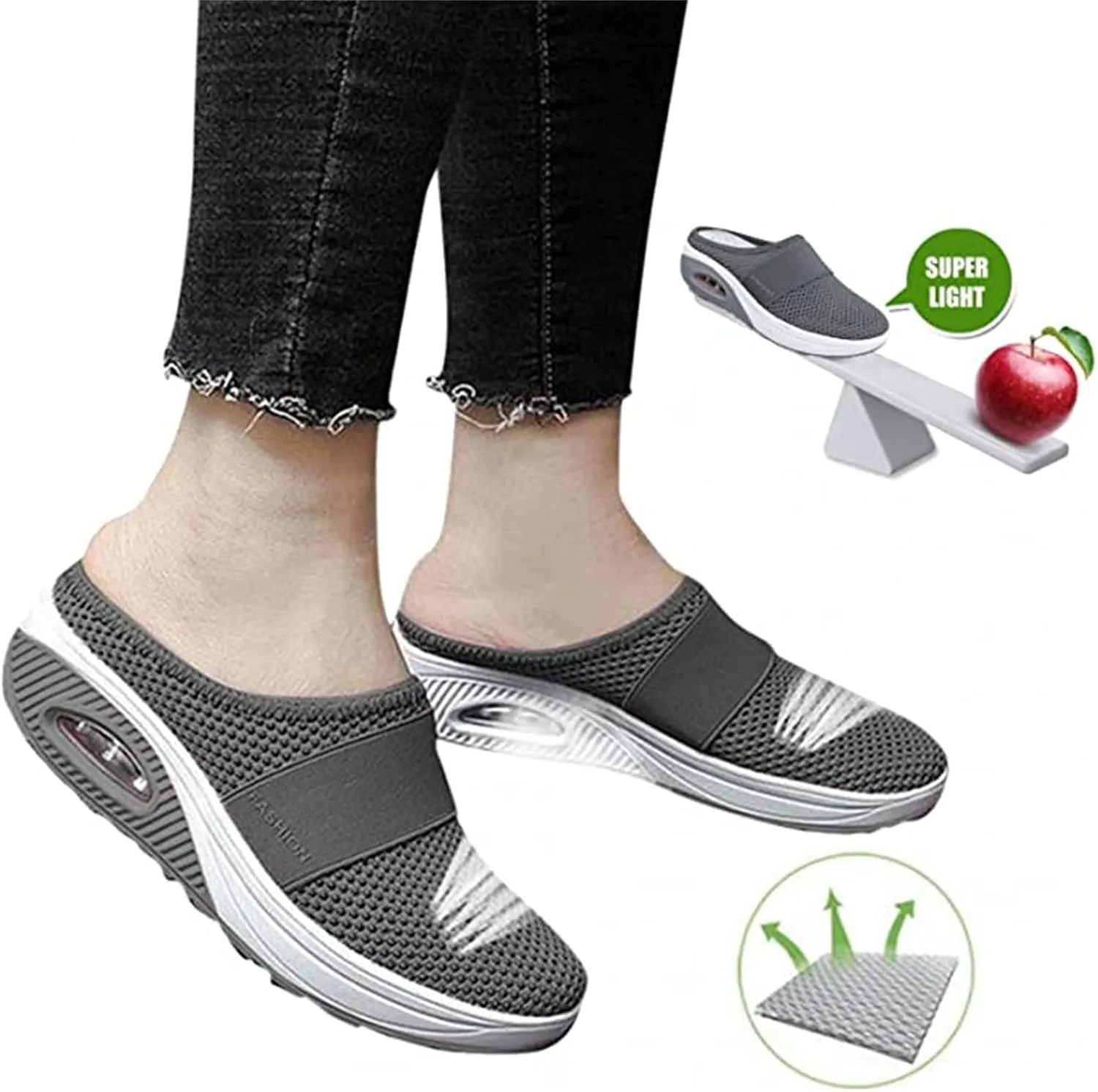 Ladmiple Sneakers For Women Walking Shoes Arch Support Slip on Fashion Low Top Casual Dressy Summer Fashion Flat Loafers