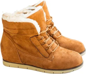 Ladmiple Snow Boots For Women Wide Width High-top Winter Boots Lace Up Warm Comfortable Outdoor Fur Lined Ankle Booties