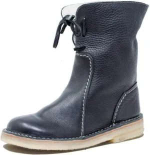 Ladmiple Snow Boots For Women Wide Width Warm Fur Lined Winter Boots Outdoor Short Ankle Booties Lace Up Combat Shoes
