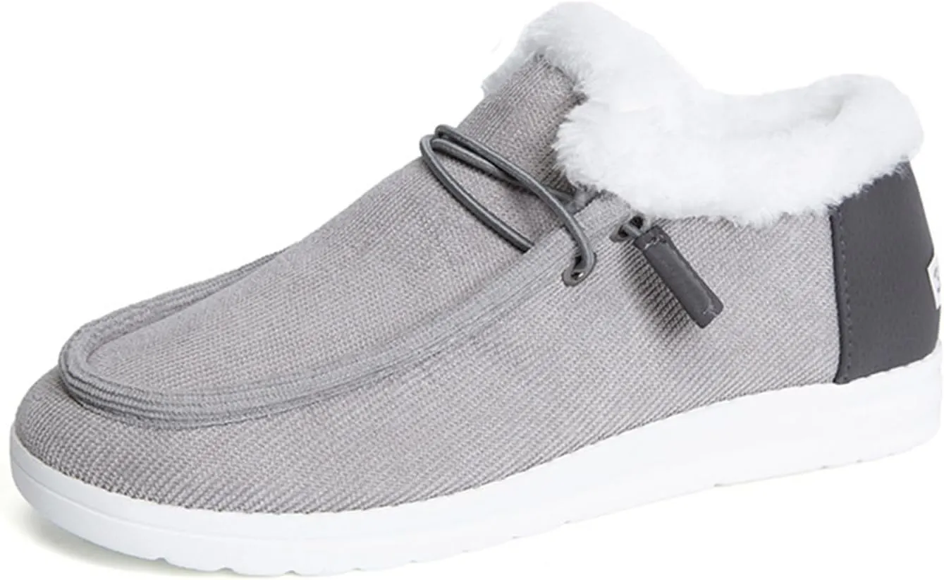 Ladmiple Winter Boots For Women Cute High-top Snow Boots Slip on Warm Comfortable Walking Outdoor Fur Lined Ankle Booties