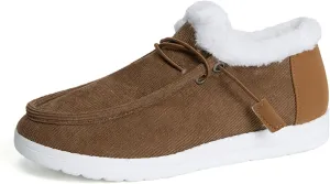 Ladmiple Winter Boots For Women Fashion Casual Slip-on Warm Loafers Shoes Faux Fur-Lined Comfortable Snow Ankle Booties