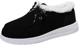 Ladmiple Winter Boots For Women Fashion Slip On Warm Snow Ankle Booties Fur Lined Outdoor Comfortable Walking Shoes