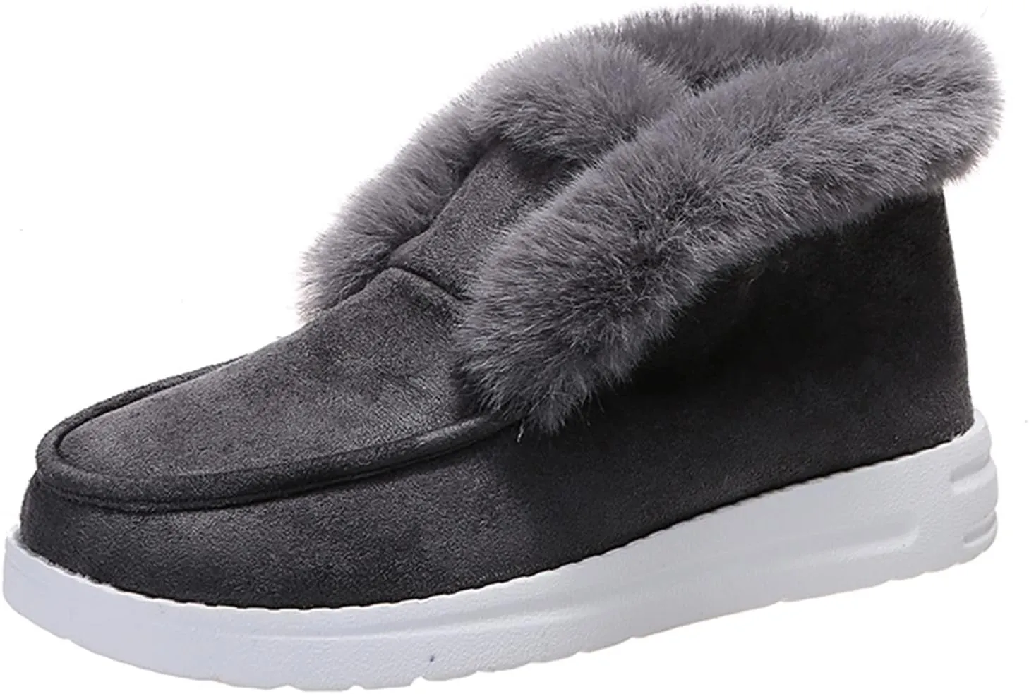 Ladmiple Winter Boots For Women Fashion Snow Boots Classic Faux Fur Lined Slip On Ankle Booties Casual Warm Walking Shoes