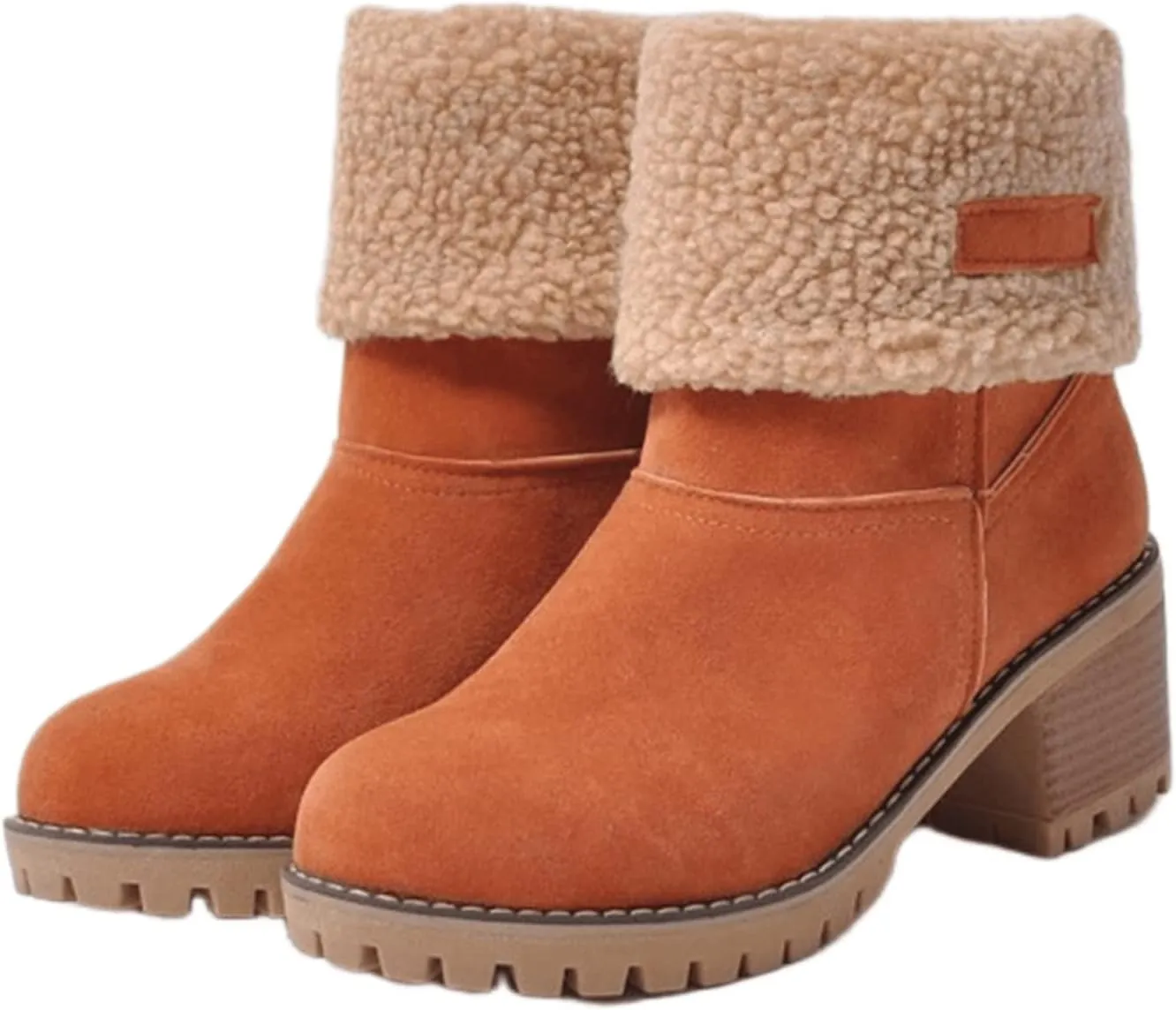 Ladmiple Winter Boots For Women Fashion Snow Boots Mid Calf Anti-slip Outdoor Warm Fur Lined Slip On Short Booties 2024
