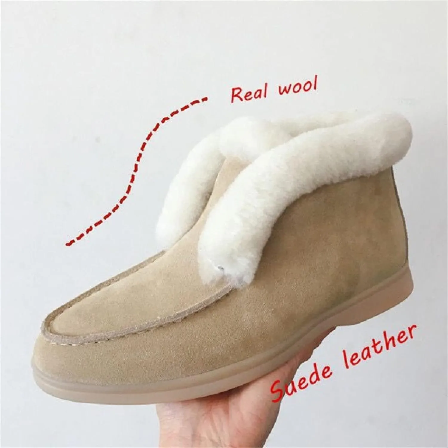 Ladmiple Winter Boots For Women Wide Width Snow Boots with Fur Lined Warm Slip On Ankle Booties Comfortable Walking Shoes