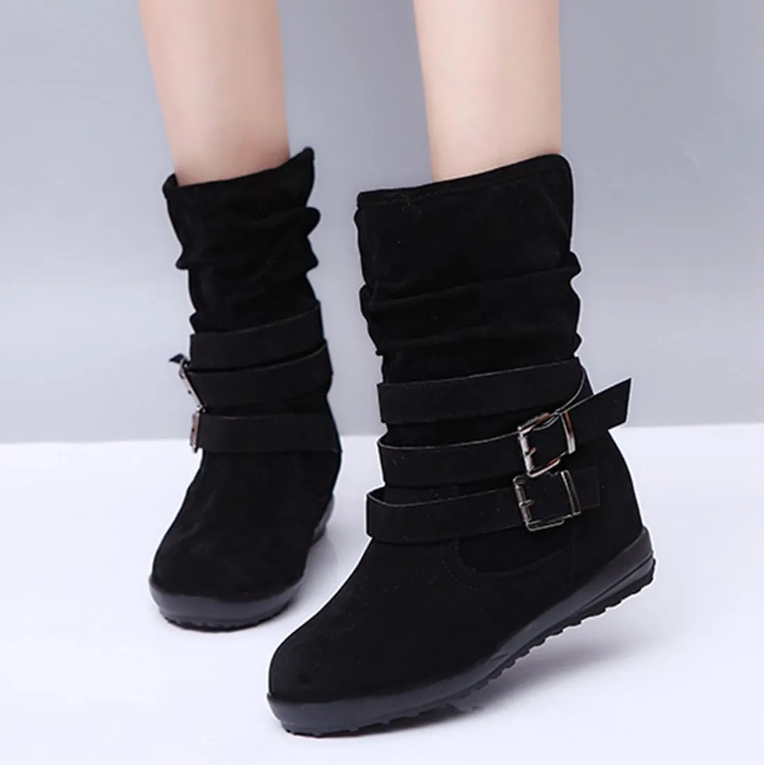 Ladmiple Winter Boots For Women Wide Width Warm Fur Lined Snow Ankle Booties Fashion Comfortable Slip On Walking Shoes