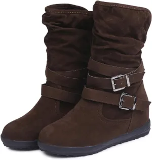 Ladmiple Winter Boots For Women Wide Width Warm Fur Lined Snow Ankle Booties Fashion Comfortable Slip On Walking Shoes