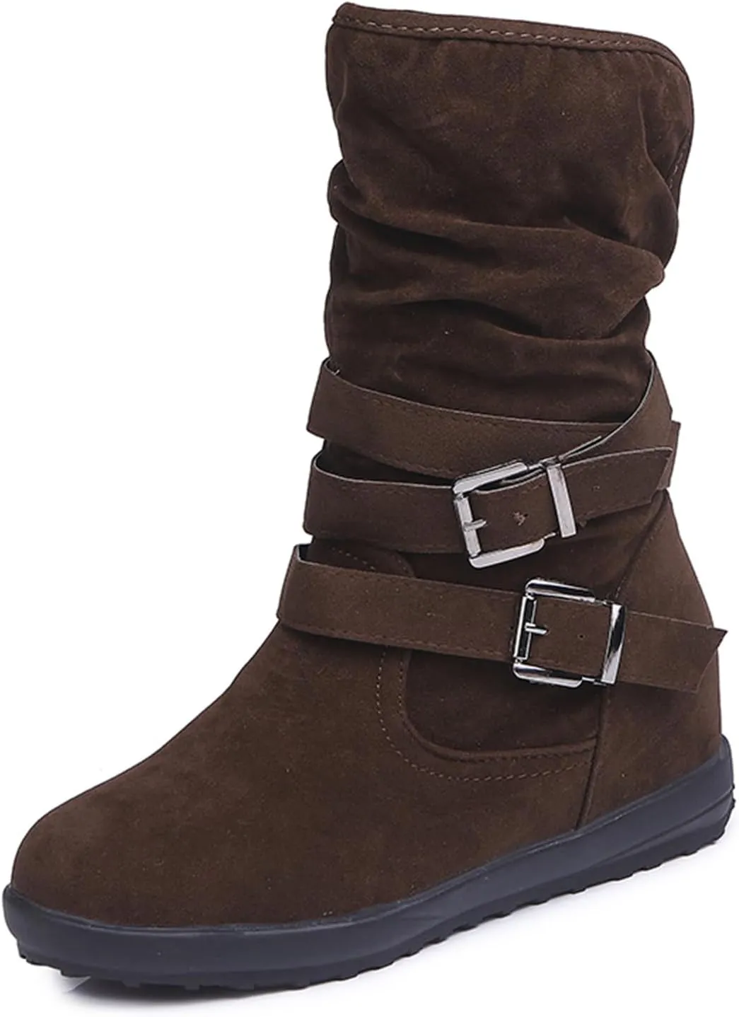 Ladmiple Winter Boots For Women Wide Width Warm Fur Lined Snow Ankle Booties Fashion Comfortable Slip On Walking Shoes