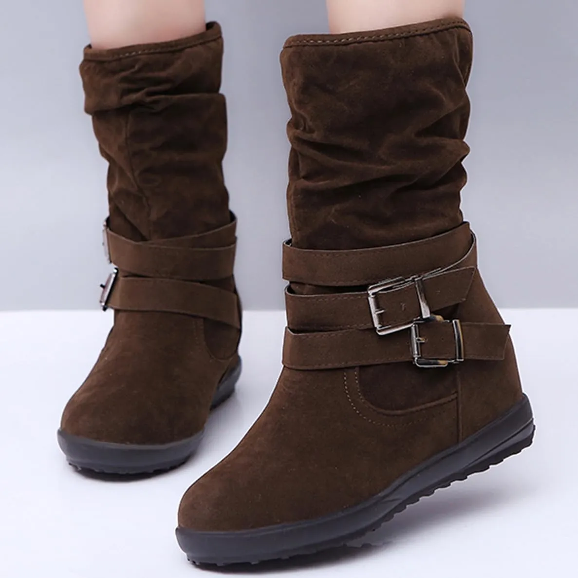 Ladmiple Winter Boots For Women Wide Width Warm Fur Lined Snow Ankle Booties Fashion Comfortable Slip On Walking Shoes