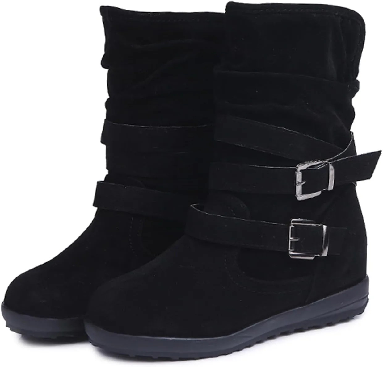 Ladmiple Winter Boots For Women Wide Width Warm Fur Lined Snow Ankle Booties Fashion Comfortable Slip On Walking Shoes