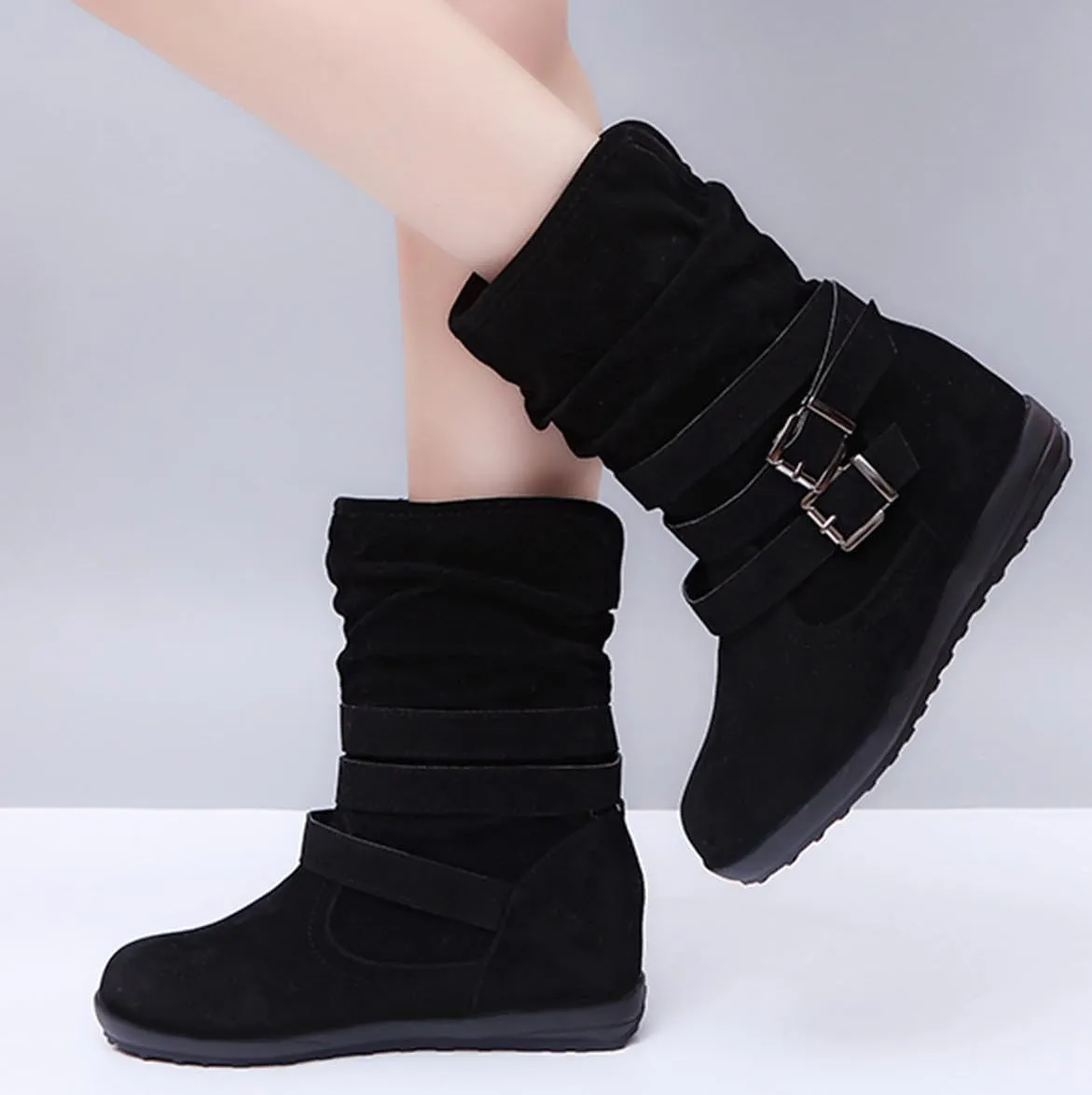 Ladmiple Winter Boots For Women Wide Width Warm Fur Lined Snow Ankle Booties Fashion Comfortable Slip On Walking Shoes