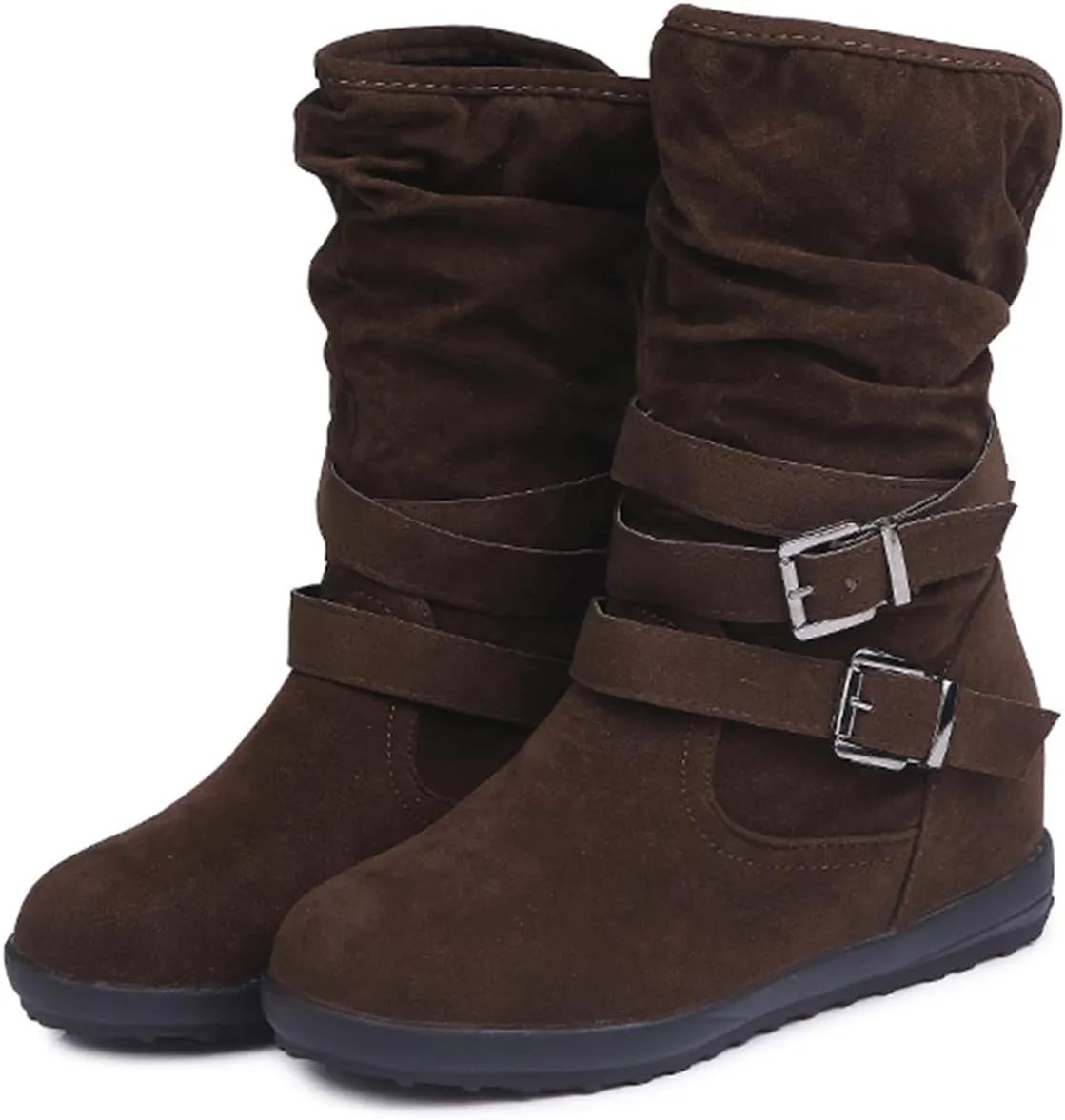 Ladmiple Winter Boots For Women Wide Width Warm Fur Lined Snow Ankle Booties Fashion Comfortable Slip On Walking Shoes