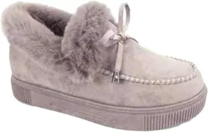 Ladmiple Winter Boots For Women With Fur Lined Casual Slip-on Warm Loafers Shoes Comfort Lightweight Snow Ankle Booties