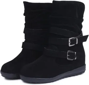 Ladmiple Winter Boots For Women With Fur Lined Snow Boots Warm Anti-Slip Outdoor Slip On Ankle Booties Comfortable Shoes