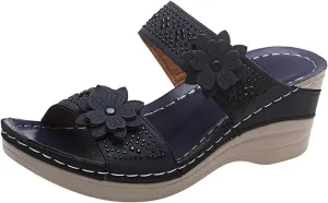 Ladmiple Womens Sandals Comfortable Causal Summer Wedge Flip Flops Arch Support Beach Roman Open Toe Orthopedic Sandal