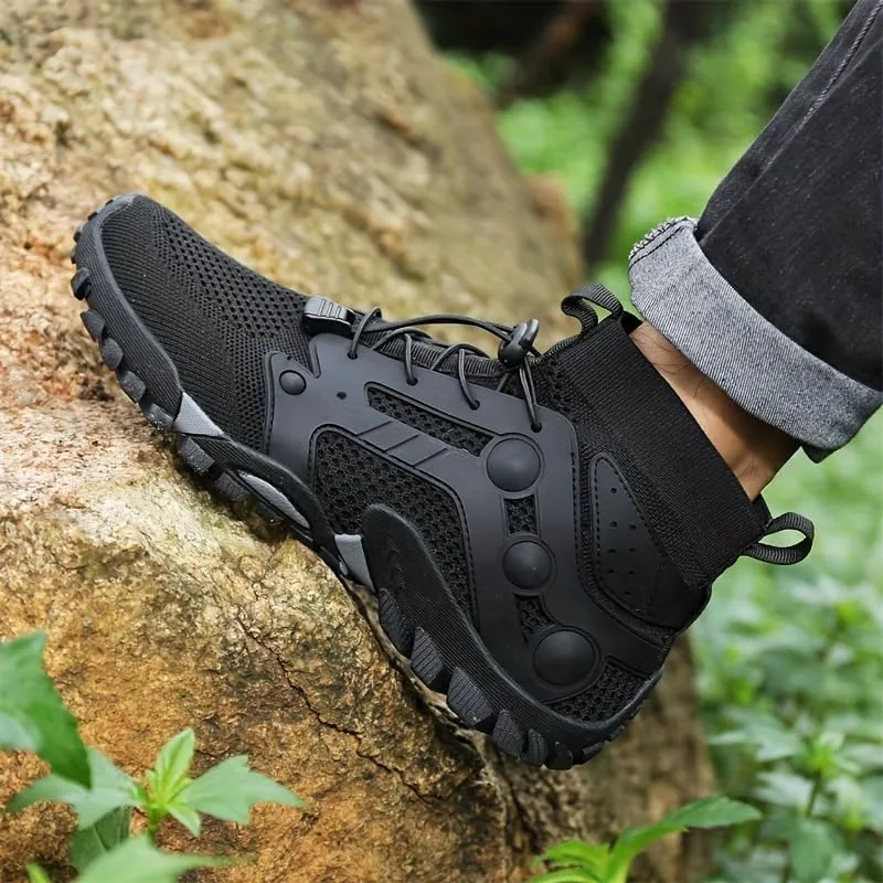 Large Size Men's Stylish high top Durable Hiking Boots, Comfortable Non-Slip lace-up Shoes, Suitable for Men's Outdoor Activities Sports Shoes