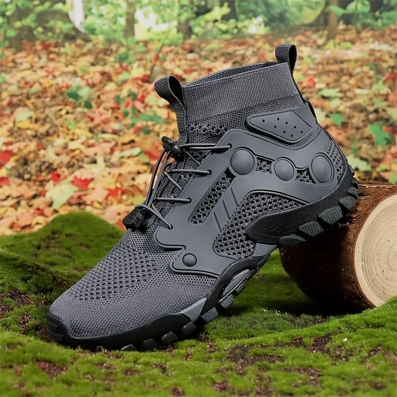 Large Size Men's Stylish high top Durable Hiking Boots, Comfortable Non-Slip lace-up Shoes, Suitable for Men's Outdoor Activities Sports Shoes