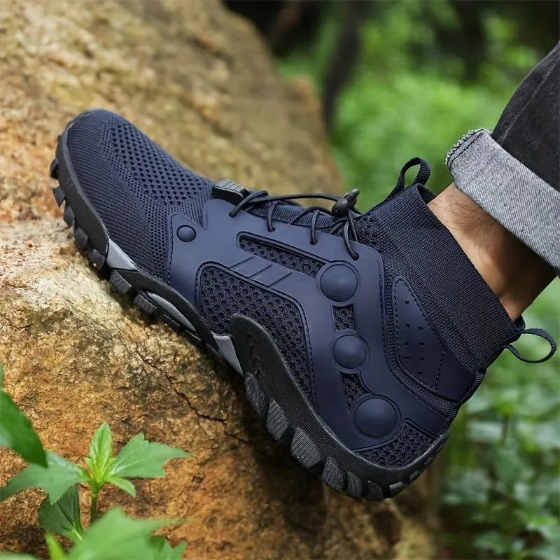 Large Size Men's Stylish high top Durable Hiking Boots, Comfortable Non-Slip lace-up Shoes, Suitable for Men's Outdoor Activities Sports Shoes