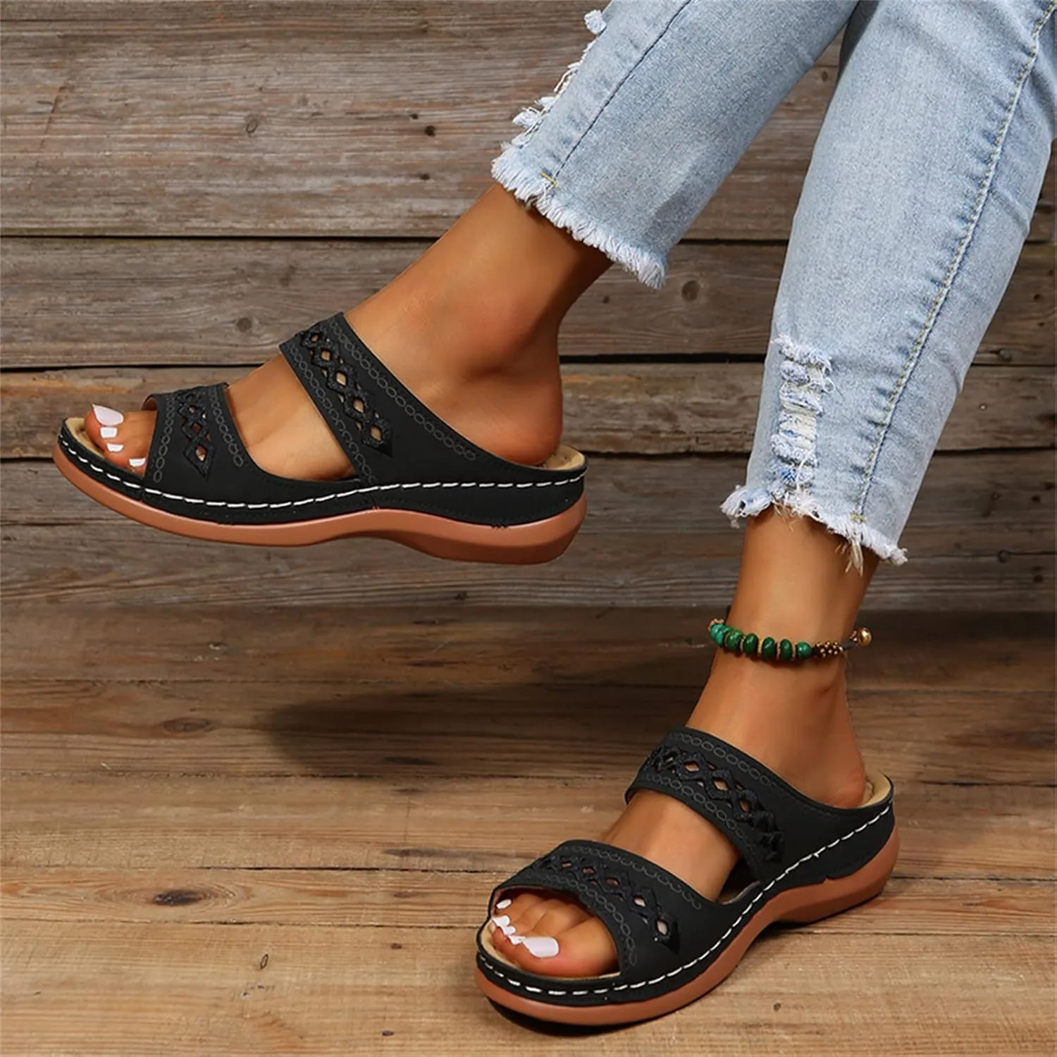 Lausiuoe Orthotic Sandals For Women Plantar Fasciitis Arch Support Dressy Summer Comfortable Walking Orthopedic Flip Flops