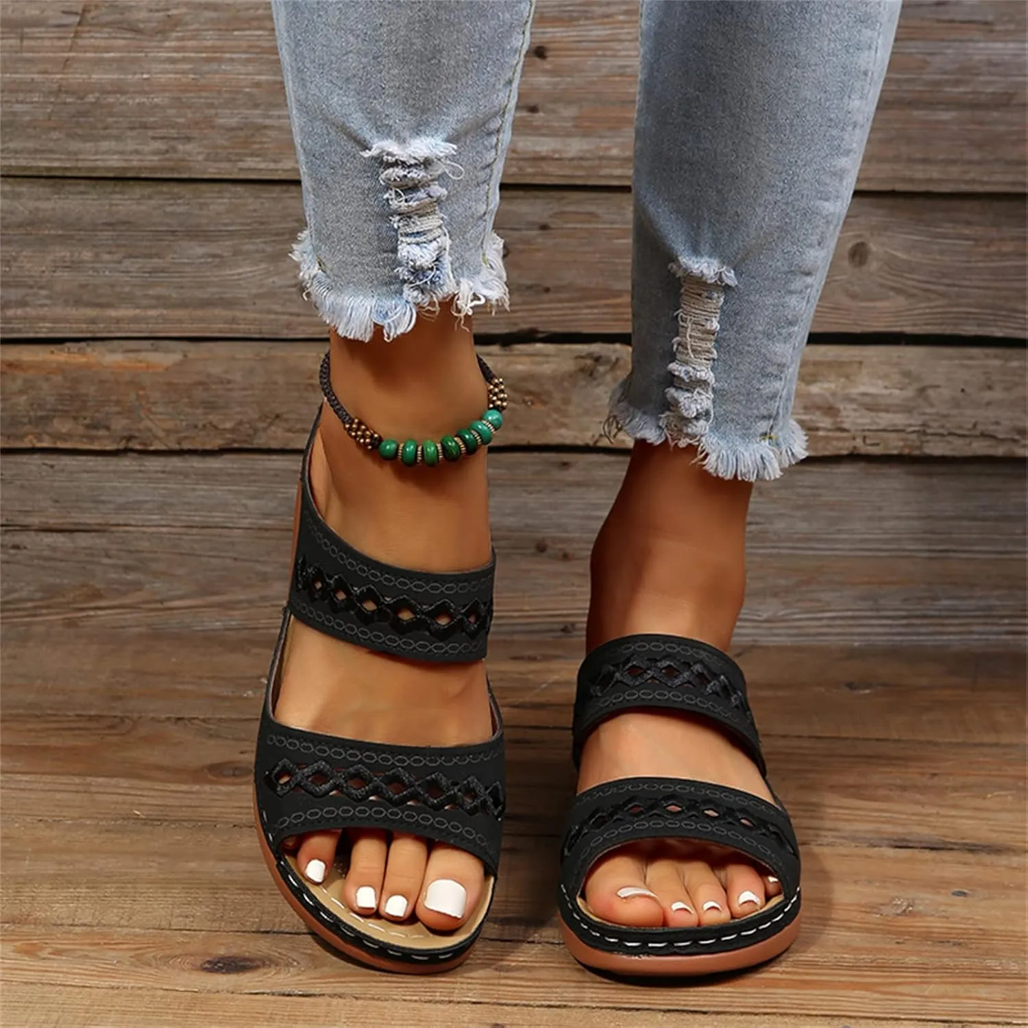 Lausiuoe Orthotic Sandals For Women Plantar Fasciitis Arch Support Dressy Summer Comfortable Walking Orthopedic Flip Flops