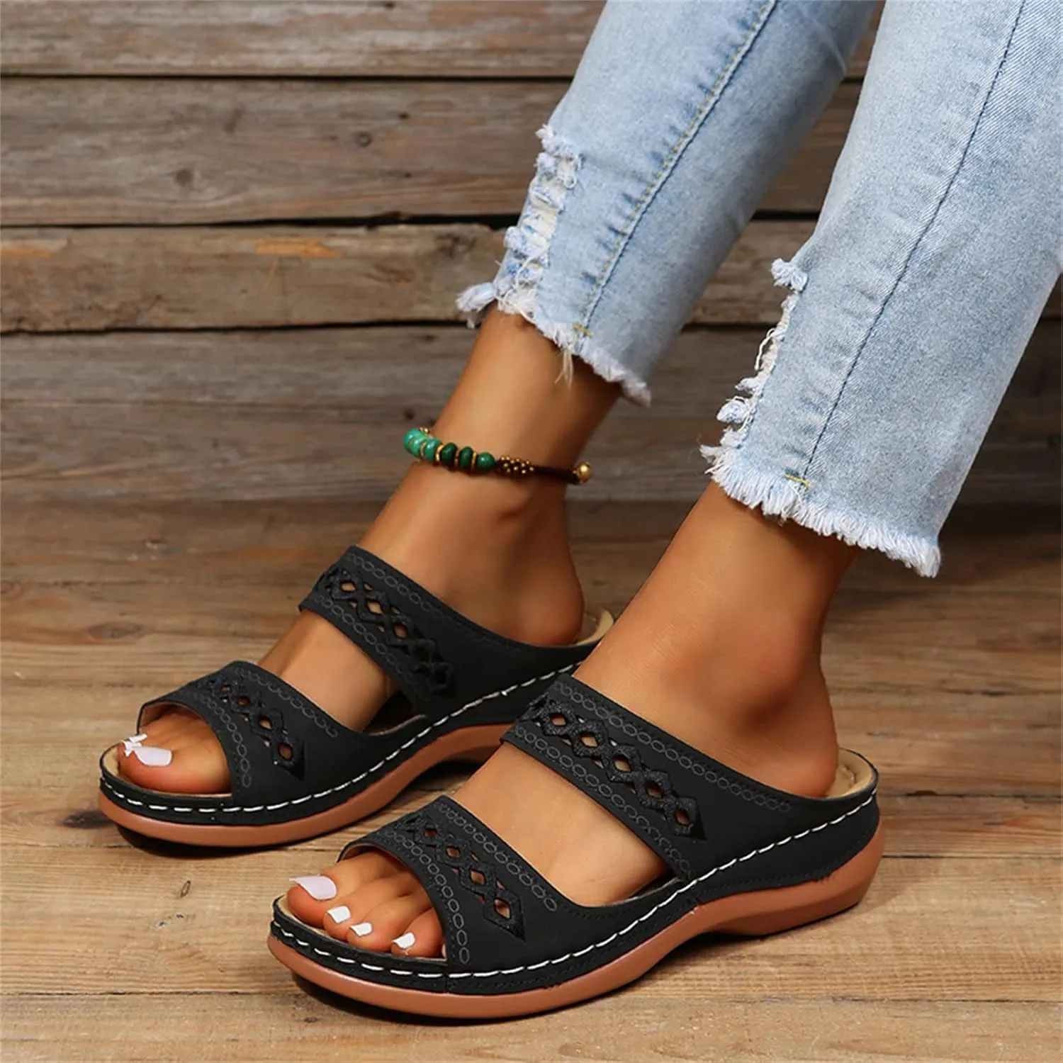 Lausiuoe Orthotic Sandals For Women Plantar Fasciitis Arch Support Dressy Summer Comfortable Walking Orthopedic Flip Flops