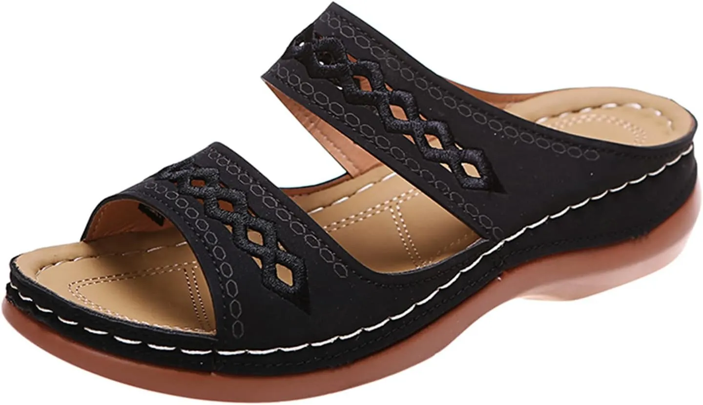 Lausiuoe Orthotic Sandals For Women Plantar Fasciitis Arch Support Dressy Summer Comfortable Walking Orthopedic Flip Flops
