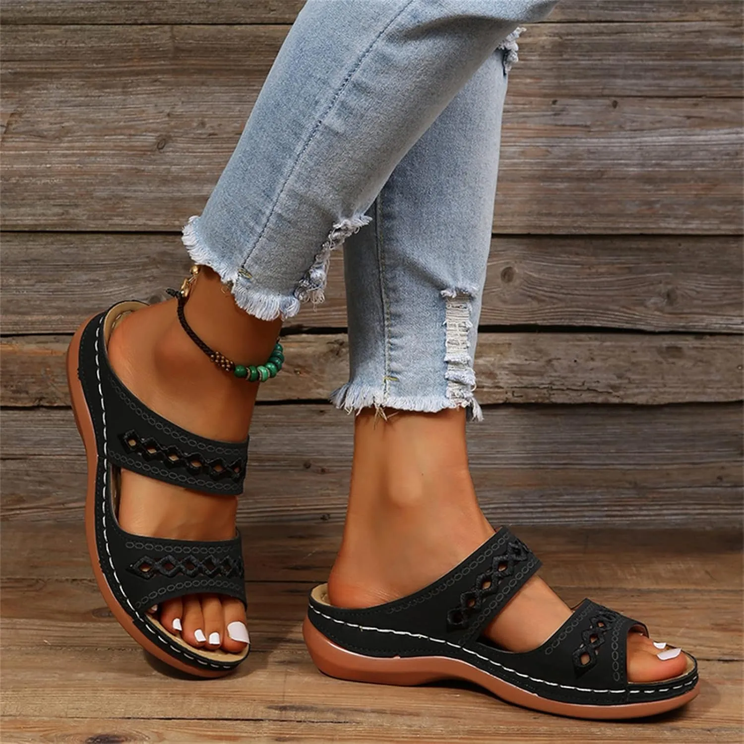 Lausiuoe Orthotic Sandals For Women Plantar Fasciitis Arch Support Dressy Summer Comfortable Walking Orthopedic Flip Flops