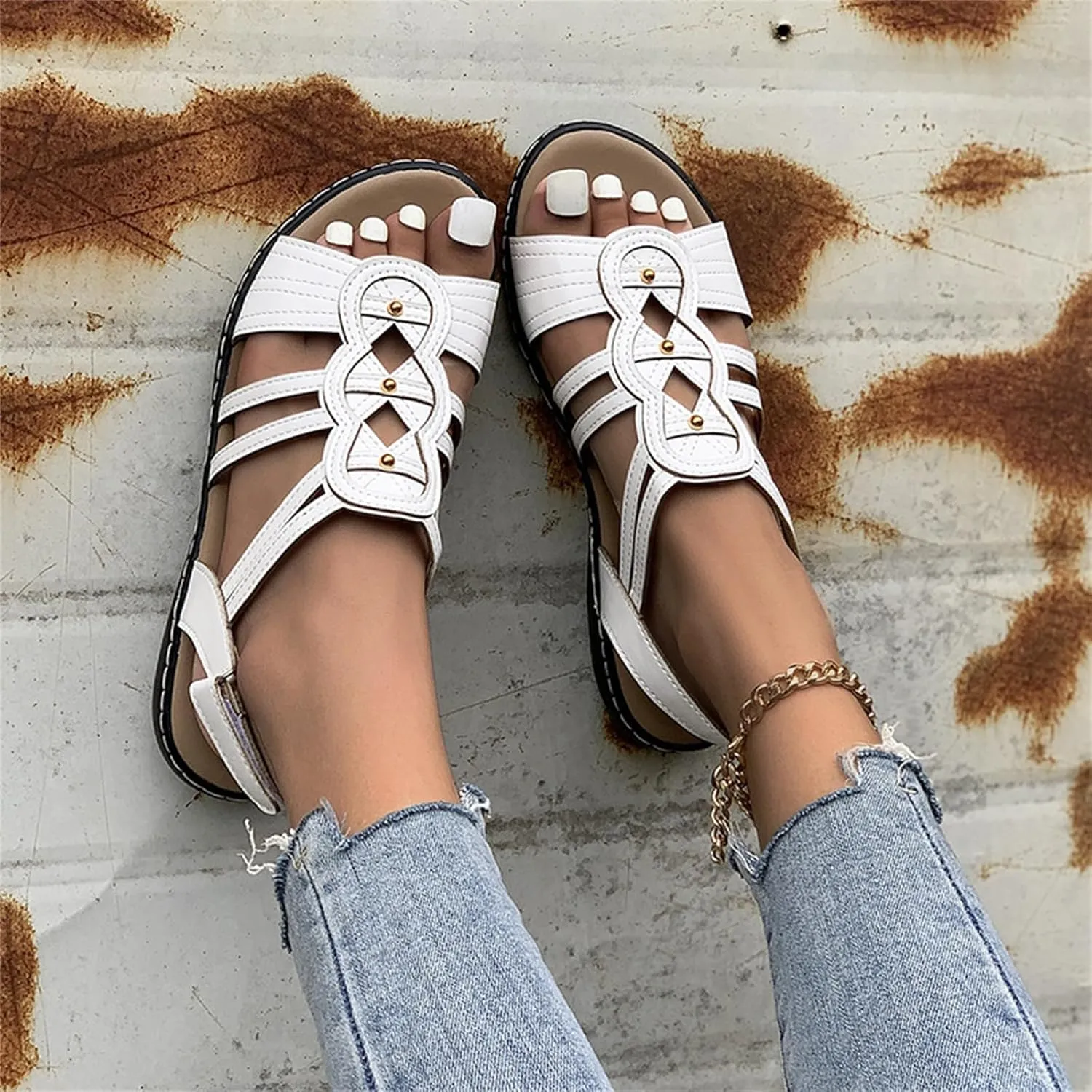 Lausiuoe Sandalias De Mujer De Verano Elegantes Womens Orthotic Flips Flops Arch Support Plantar Fasciitis Orthopedic Sandals
