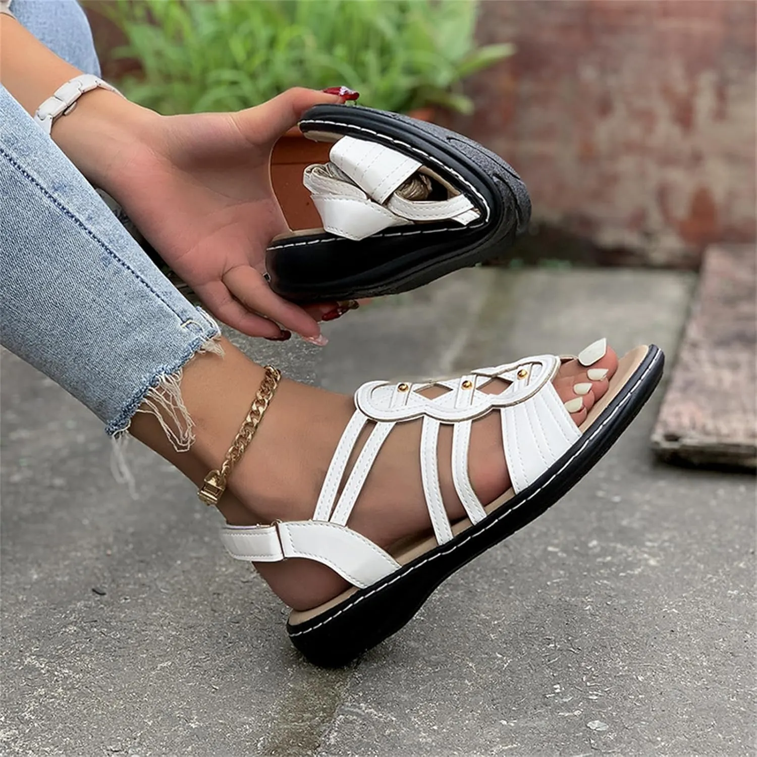 Lausiuoe Sandalias De Mujer De Verano Elegantes Womens Orthotic Flips Flops Arch Support Plantar Fasciitis Orthopedic Sandals
