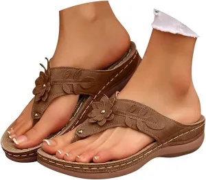 Lausiuoe Sandals For Women 2025 Comfortable Walking Arch Support Orthopedic Slippers Casual Summer Orthotic Thong Flip Flops