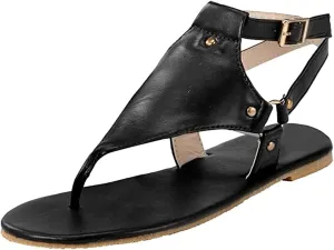 Lausiuoe Sandals for Women Dressy Summer,Womens Ankle Strap Casual Strappy Flat Sandals Gladiator Beach Sandals Thong Flip Flops
