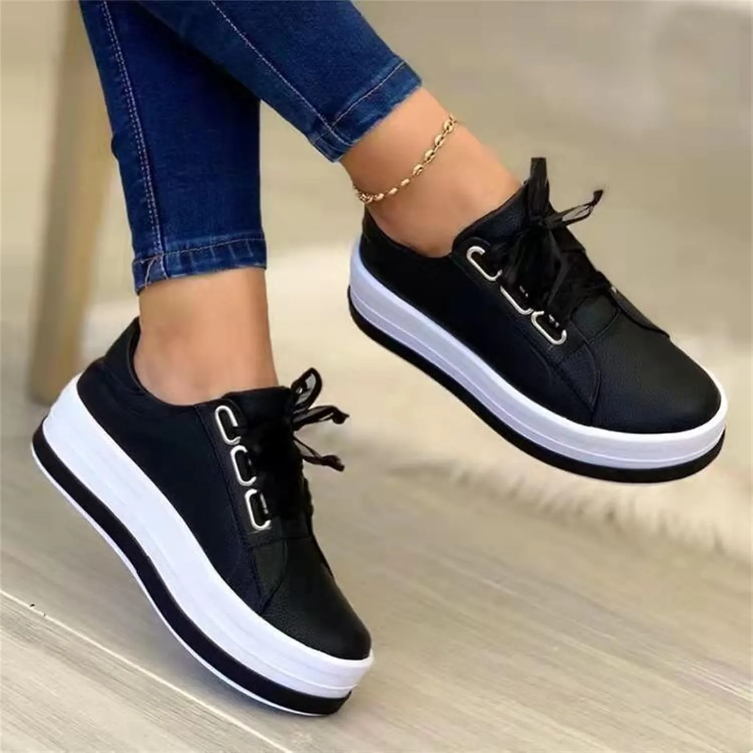 Lausiuoe Shoes for Women Dressy Comfortable Leather Shoes Low Cut Slip On Sneaker Casual Walking Classic Fashion Flat Loafers