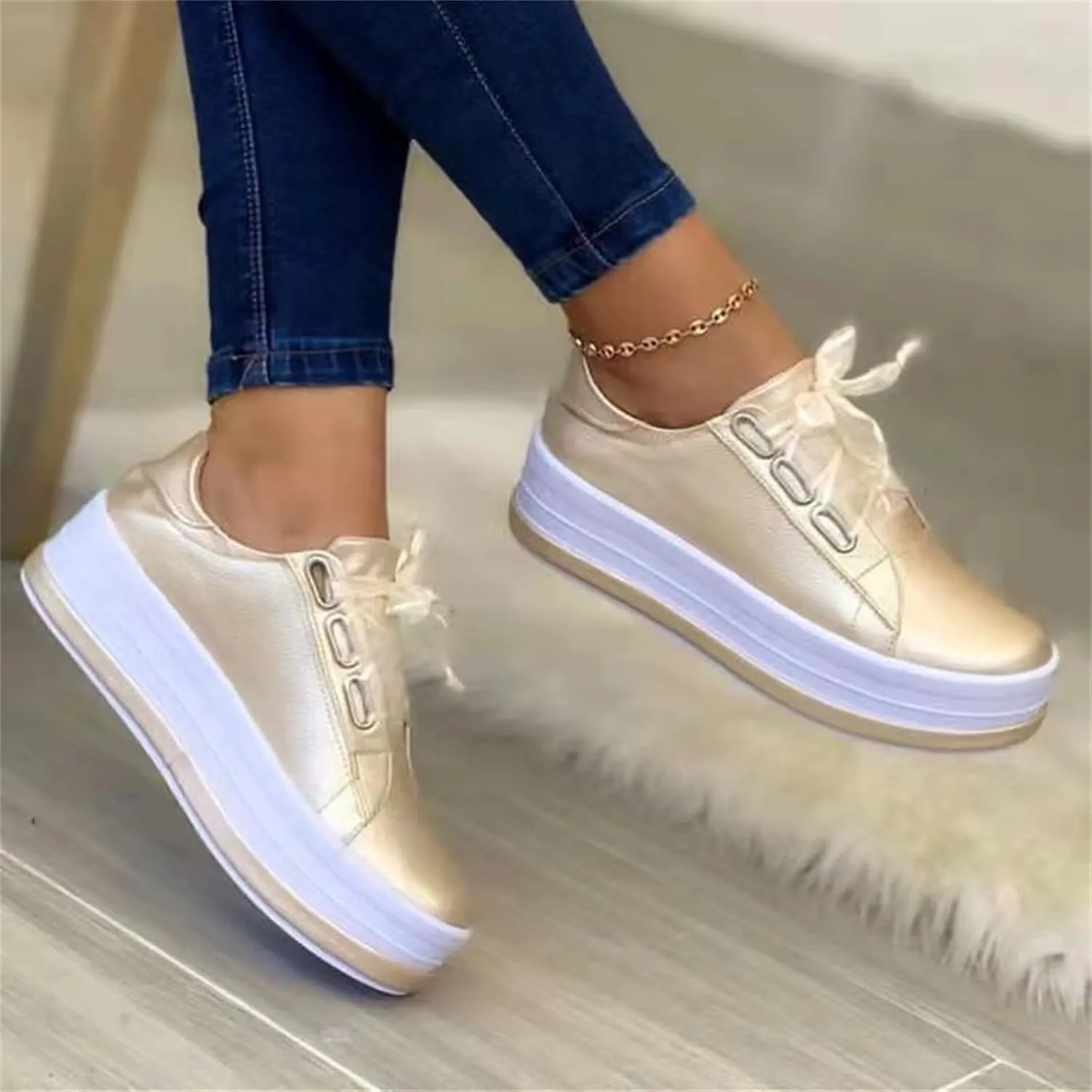 Lausiuoe Shoes For Women Flats Comfortable Loafers Fashion Slip On Casual Classic Trendy Lightweight Canvas Walking Shoe