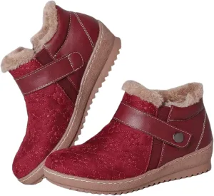 Lausiuoe Snow Boots For Women Cute Wide Calf Warm Fur Lined Winter Ankle Booties Casual Fashion Fuzzy Warm Outdoor Shoes