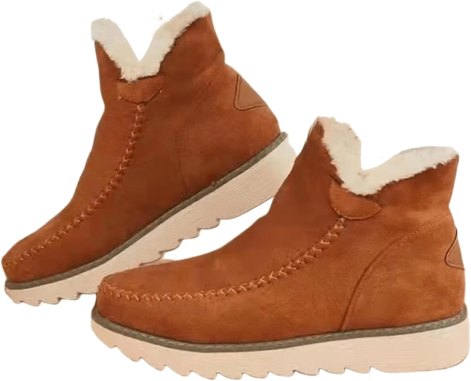 Lausiuoe Winter Dress Boots For Women 2024 Snow Boots Fur Lining Warm Casual Fashion Trendy Fuzzy Loafers Shoes Ankle Booties