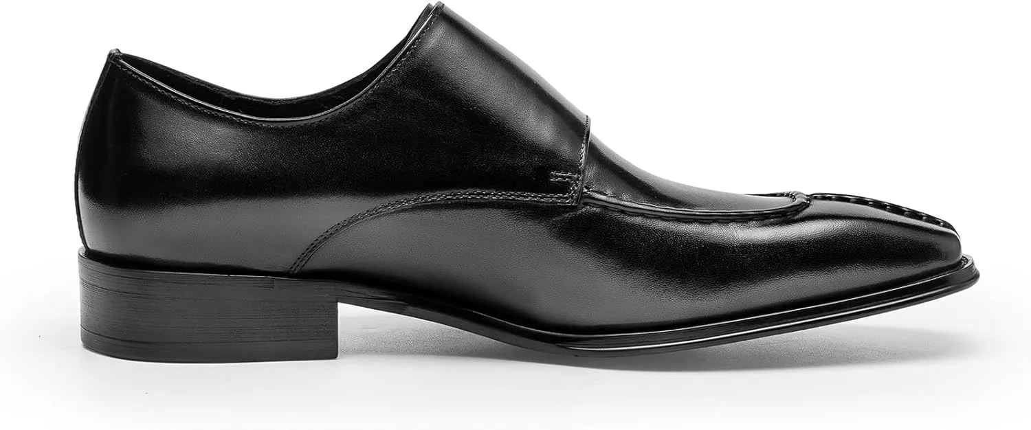 Loafers for Men - Genuine Leather Monk Strap Shoes | Double Buckle Dress Shoes for Business & Formal Occasions