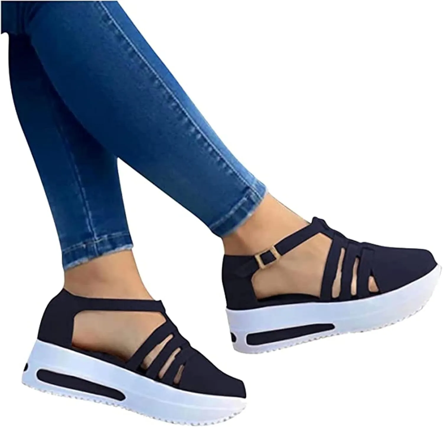 Loafers For Women Platform Black Womens Slip On Sneakers Comfort Casual Canvas Shoes Dressy Summer Fashion Low Top Non Slip Platform Walking Flats Loafers