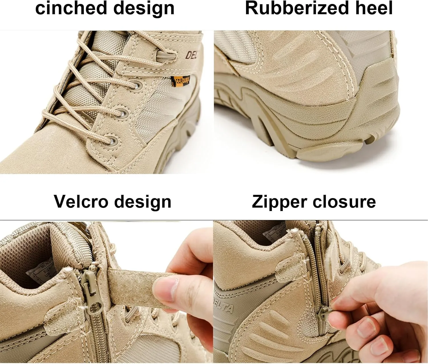 Low Cut Tactical Boots Men,Breathable Desert Boots,with Side Zipper,Lightweight Military Boots,Breathable Desert Boots, Suit for Tactical, Military, Combat, Hunting
