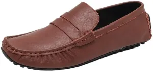 Men Prom Loafers Vegan Leather Vintage Outdoor Solid Color Low Top Classic Slip On