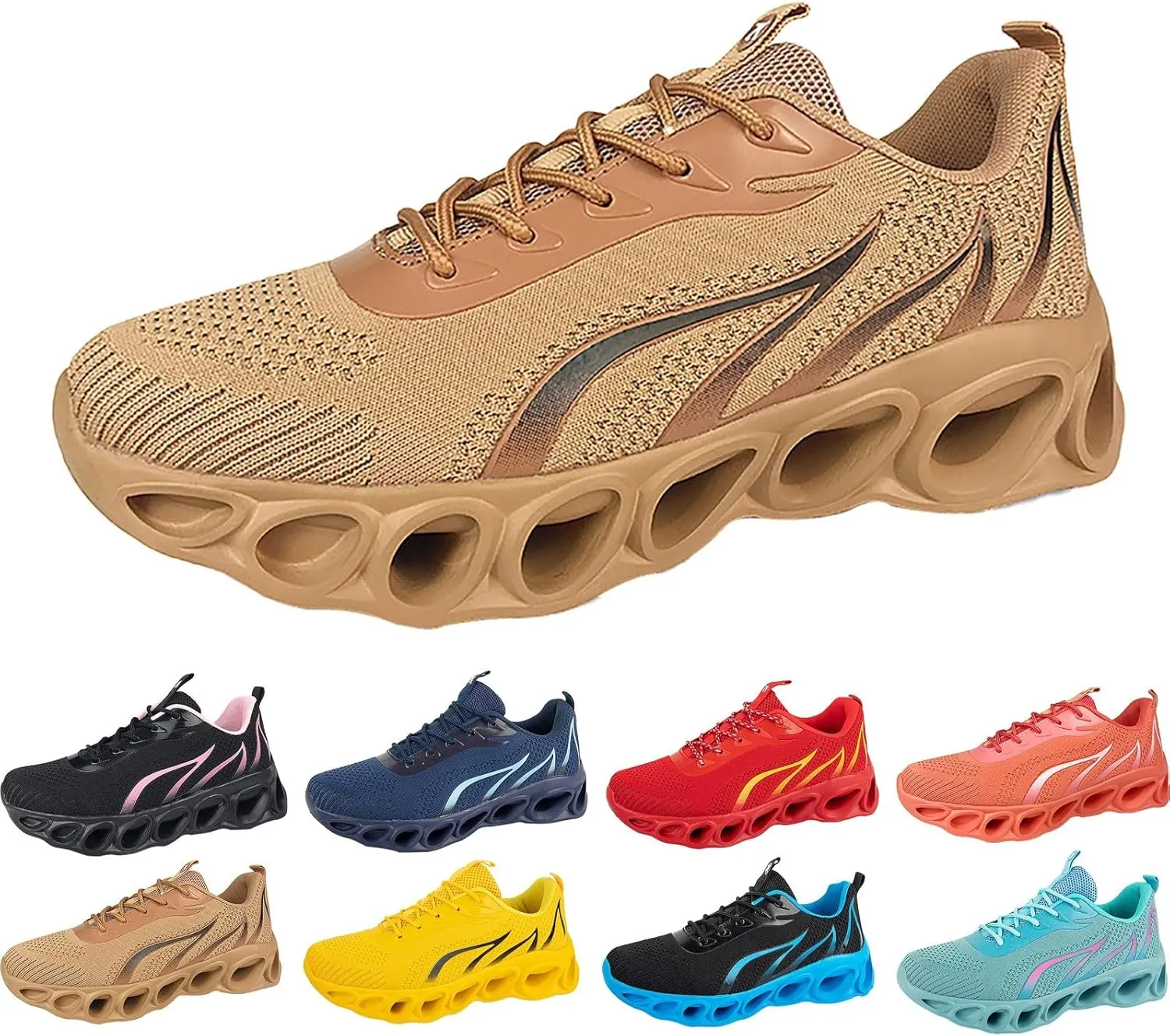 Mens Air-Cushion Sneakers Fashion Summer and Autumn Soft Sole Lightweight Mesh Breathable Comfortable Sport Shoes for Men Outdoor Running Walking Shoe