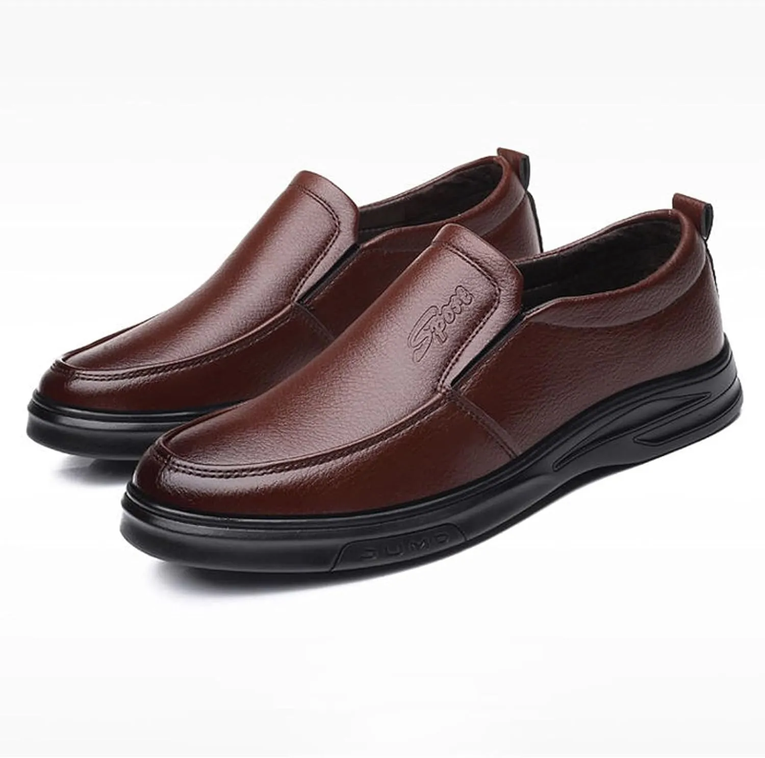 Mens Arch Support Walking Leather Shoes Comfortable Business Formal Shoes Slip on Dress Loafers Thick Sole Oxfords Shoe Matte Leather Dress Shoe Men Daily Wokr Office Loafers Durbale