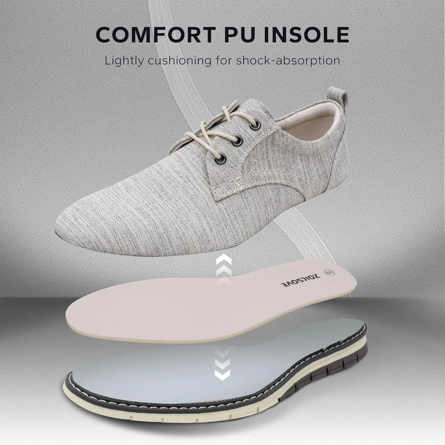 Men's Black Dress Shoes - Stylish Canvas Casual Shoes for Men - Classic Lace Up Derby Shoes Black