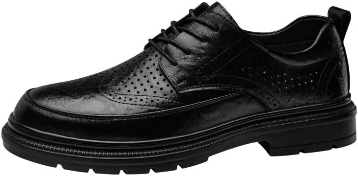 Men's Breathable Business Oxfords Derby Summer Work Formal Oxford Shoes Daily Non-Slip Soft Sole Casual Shoes