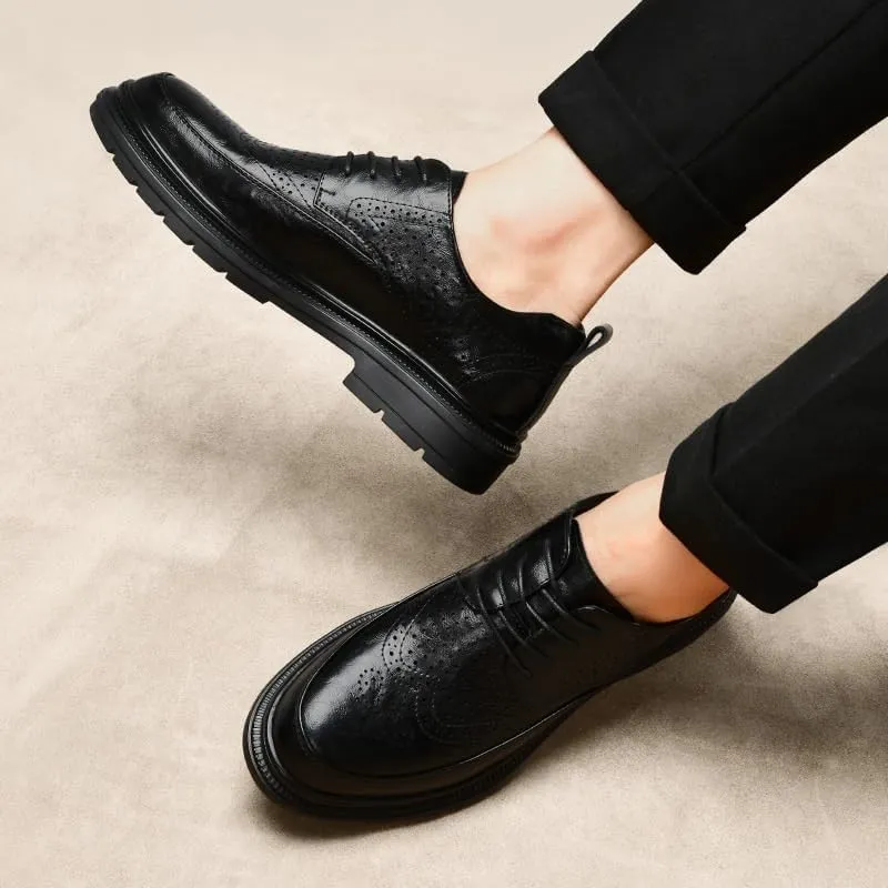 Men's Breathable Business Oxfords Derby Summer Work Formal Oxford Shoes Daily Non-Slip Soft Sole Casual Shoes
