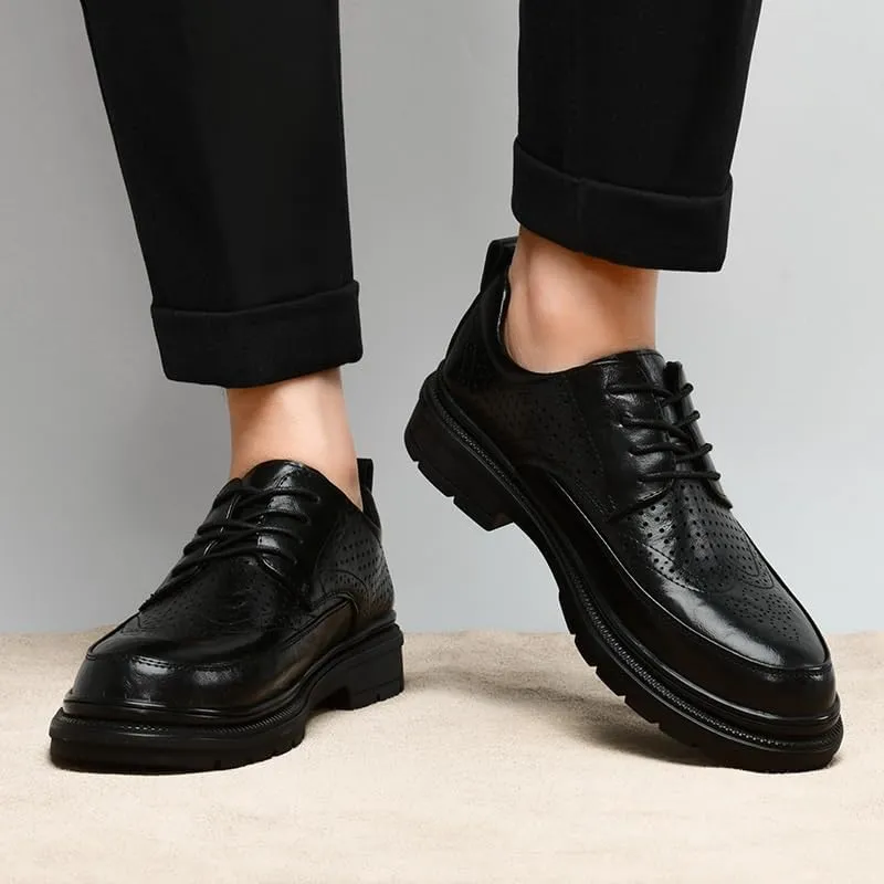 Men's Breathable Business Oxfords Derby Summer Work Formal Oxford Shoes Daily Non-Slip Soft Sole Casual Shoes