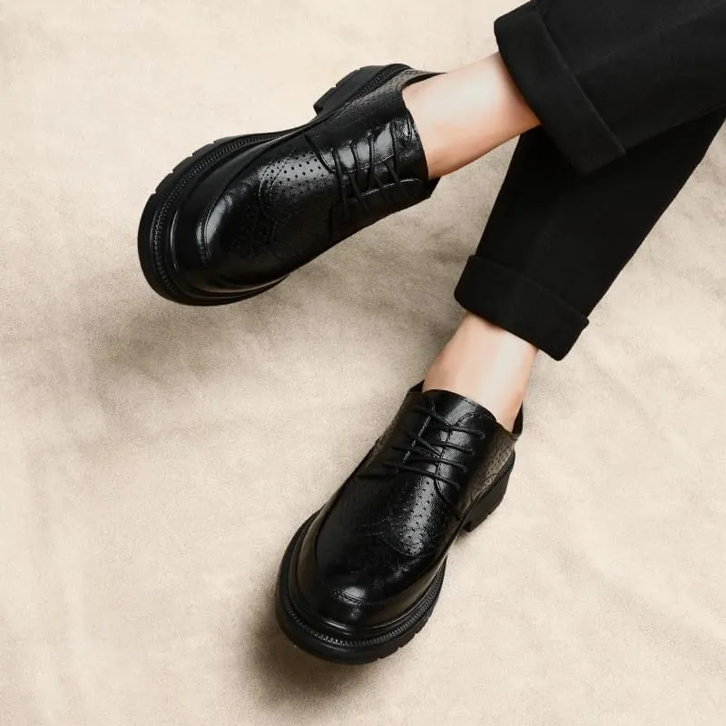 Men's Breathable Business Oxfords Derby Summer Work Formal Oxford Shoes Daily Non-Slip Soft Sole Casual Shoes
