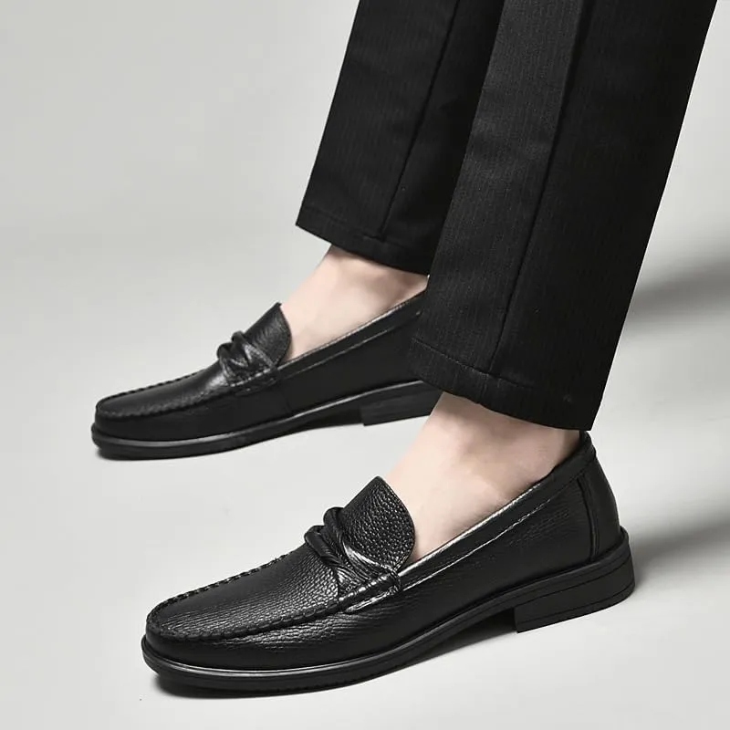 Men's Breathable Leather Loafers Mens Business Classic Formal Dress Shoes