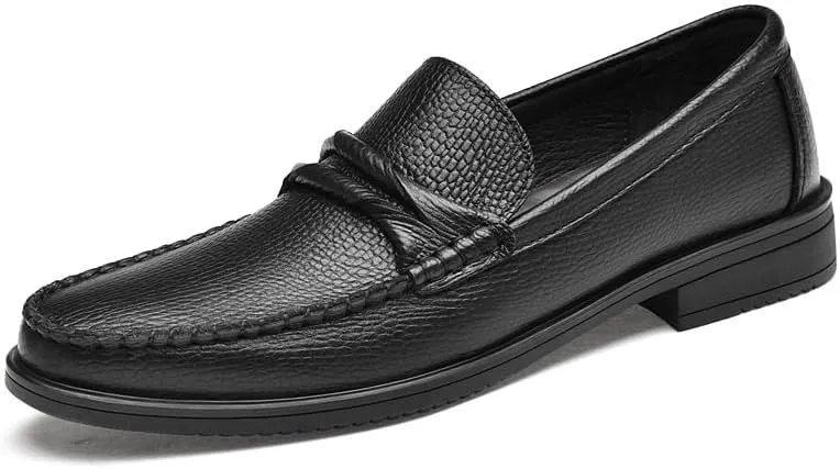 Men's Breathable Leather Loafers Mens Business Classic Formal Dress Shoes
